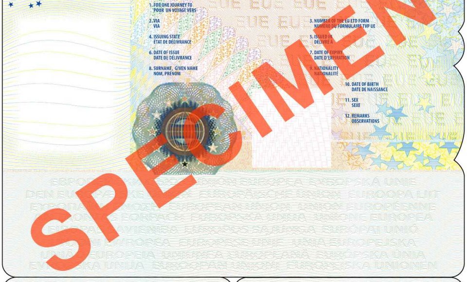 Asmens grįžimo pažymėjimą keičia Europos Sąjungos laikinasis kelionės dokumentas 